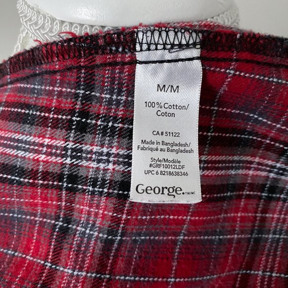🛍 2 for $25! 🛍 George - Red Plaid Fitted Longsleeve Top - Picture 4 of 7